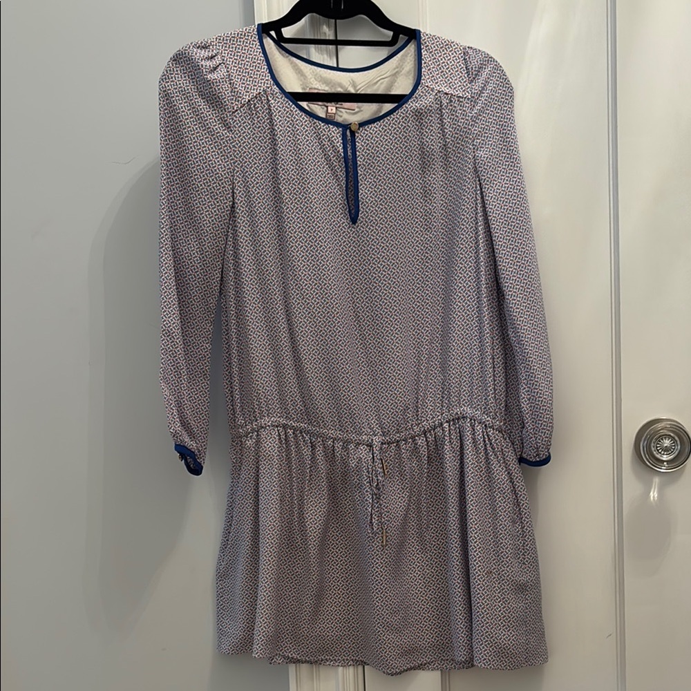 Blue and White Pattern Women’s Mini Dress